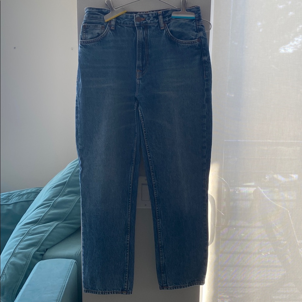 Nudie Jeans lofty lo far out high waist straight midBlue stonewash Denim
